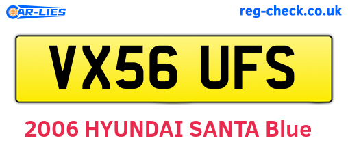VX56UFS are the vehicle registration plates.