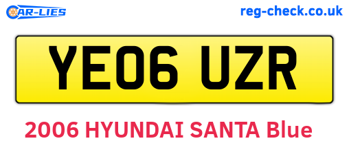 YE06UZR are the vehicle registration plates.
