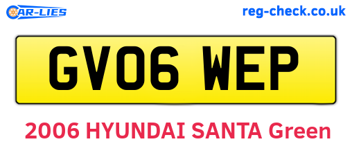 GV06WEP are the vehicle registration plates.