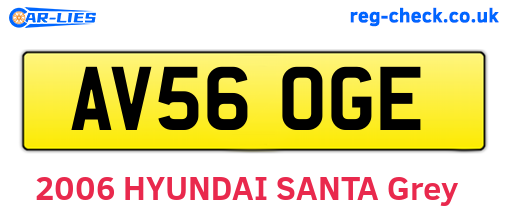 AV56OGE are the vehicle registration plates.