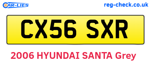 CX56SXR are the vehicle registration plates.