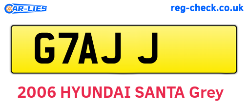 G7AJJ are the vehicle registration plates.