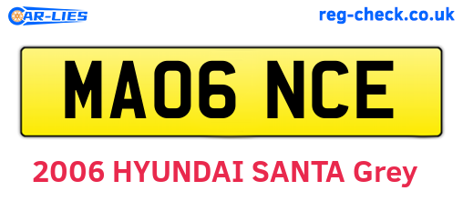 MA06NCE are the vehicle registration plates.