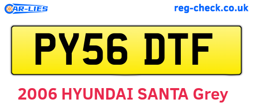 PY56DTF are the vehicle registration plates.