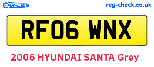 RF06WNX are the vehicle registration plates.