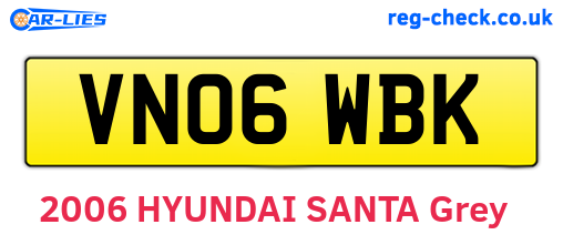 VN06WBK are the vehicle registration plates.