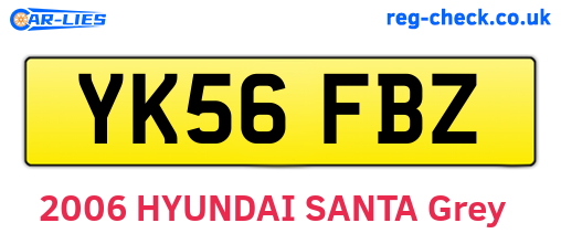YK56FBZ are the vehicle registration plates.