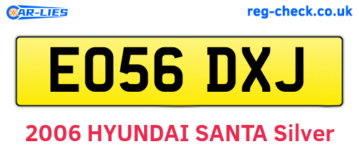 EO56DXJ are the vehicle registration plates.