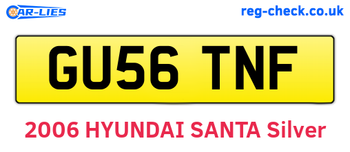 GU56TNF are the vehicle registration plates.