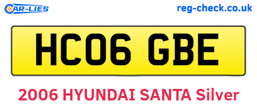 HC06GBE are the vehicle registration plates.