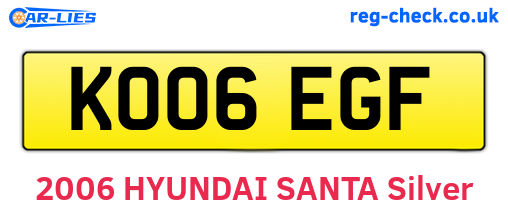 KO06EGF are the vehicle registration plates.