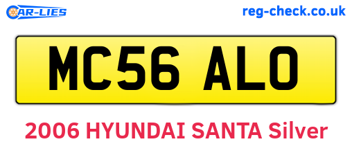 MC56ALO are the vehicle registration plates.
