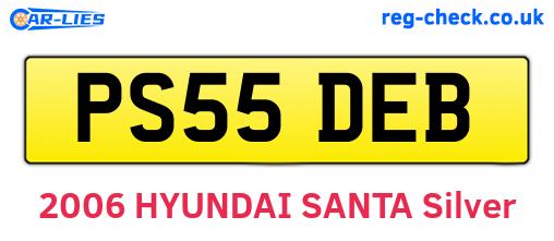PS55DEB are the vehicle registration plates.