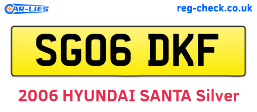 SG06DKF are the vehicle registration plates.