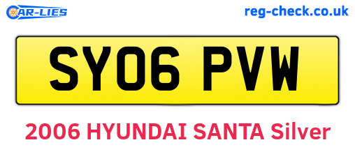 SY06PVW are the vehicle registration plates.