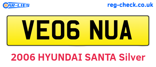 VE06NUA are the vehicle registration plates.