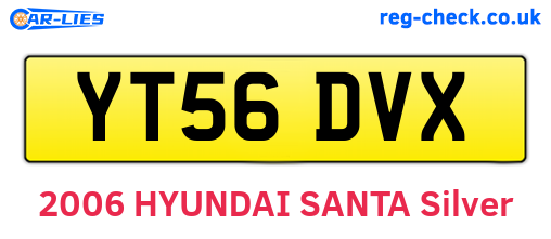 YT56DVX are the vehicle registration plates.