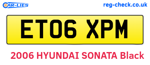 ET06XPM are the vehicle registration plates.