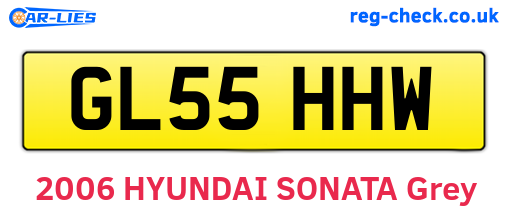 GL55HHW are the vehicle registration plates.