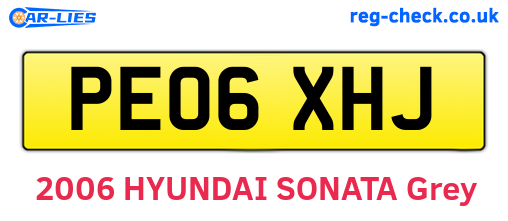 PE06XHJ are the vehicle registration plates.
