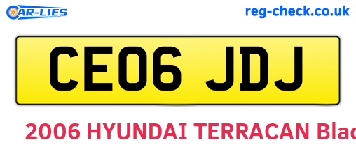 CE06JDJ are the vehicle registration plates.