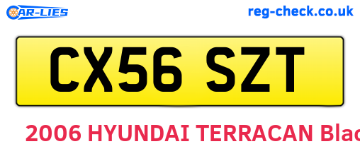 CX56SZT are the vehicle registration plates.
