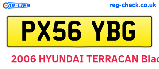 PX56YBG are the vehicle registration plates.