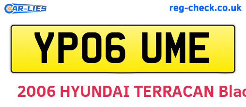 YP06UME are the vehicle registration plates.
