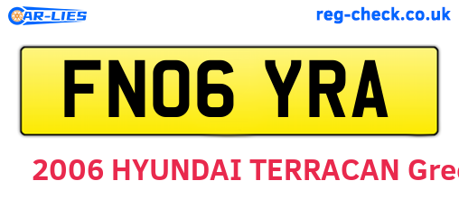 FN06YRA are the vehicle registration plates.