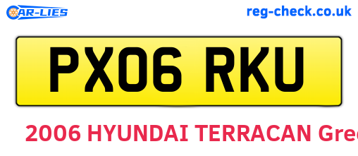 PX06RKU are the vehicle registration plates.