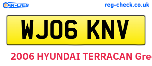WJ06KNV are the vehicle registration plates.