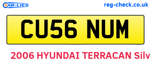 CU56NUM are the vehicle registration plates.