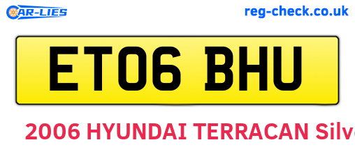 ET06BHU are the vehicle registration plates.