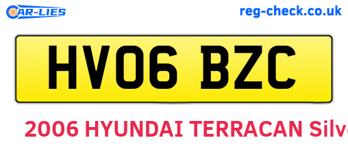 HV06BZC are the vehicle registration plates.