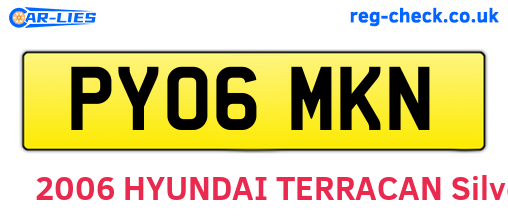 PY06MKN are the vehicle registration plates.