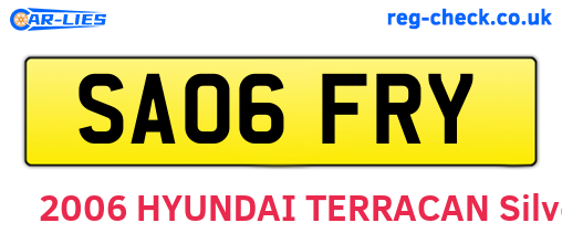 SA06FRY are the vehicle registration plates.