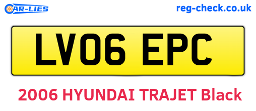 LV06EPC are the vehicle registration plates.