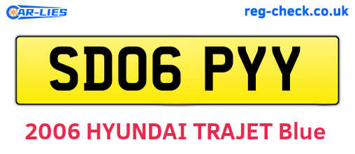 SD06PYY are the vehicle registration plates.
