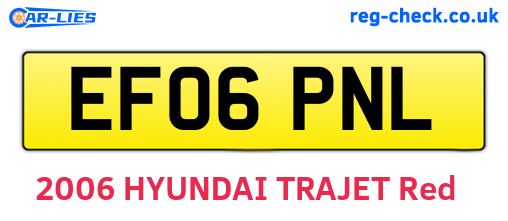 EF06PNL are the vehicle registration plates.