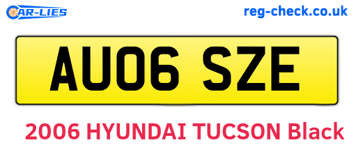 AU06SZE are the vehicle registration plates.