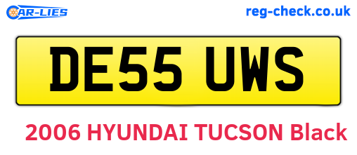 DE55UWS are the vehicle registration plates.