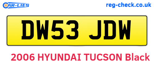 DW53JDW are the vehicle registration plates.