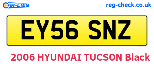 EY56SNZ are the vehicle registration plates.