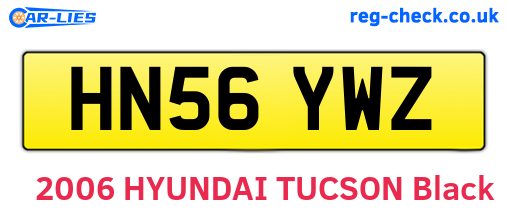 HN56YWZ are the vehicle registration plates.