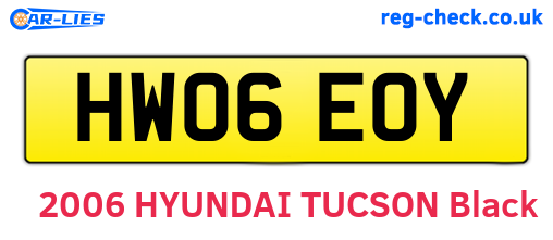 HW06EOY are the vehicle registration plates.