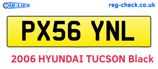 PX56YNL are the vehicle registration plates.
