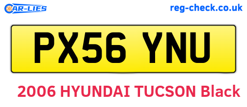 PX56YNU are the vehicle registration plates.