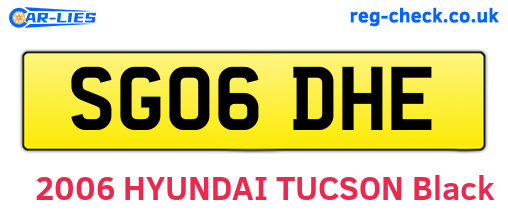 SG06DHE are the vehicle registration plates.