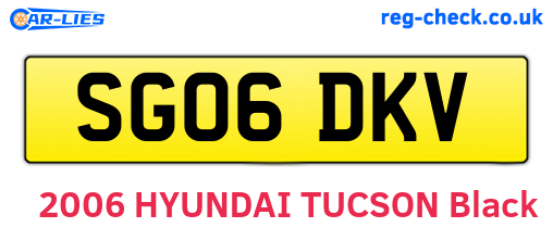 SG06DKV are the vehicle registration plates.