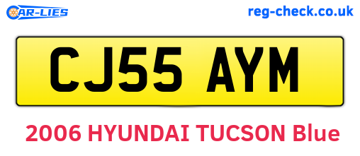 CJ55AYM are the vehicle registration plates.